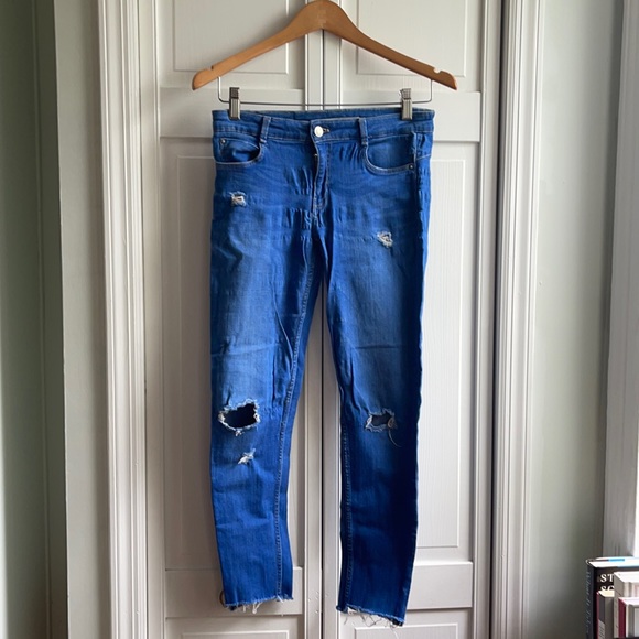 - Zara sky blue skinny jeans